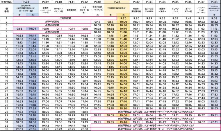 平日時刻表