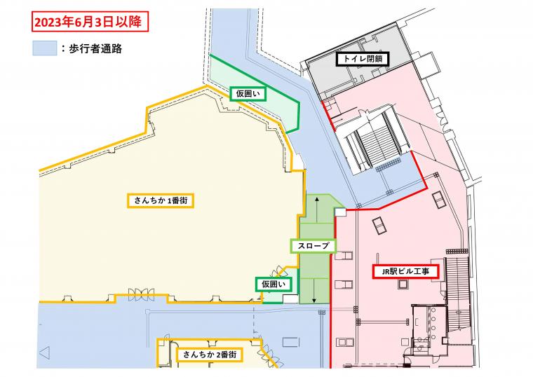 地下の歩行者動線